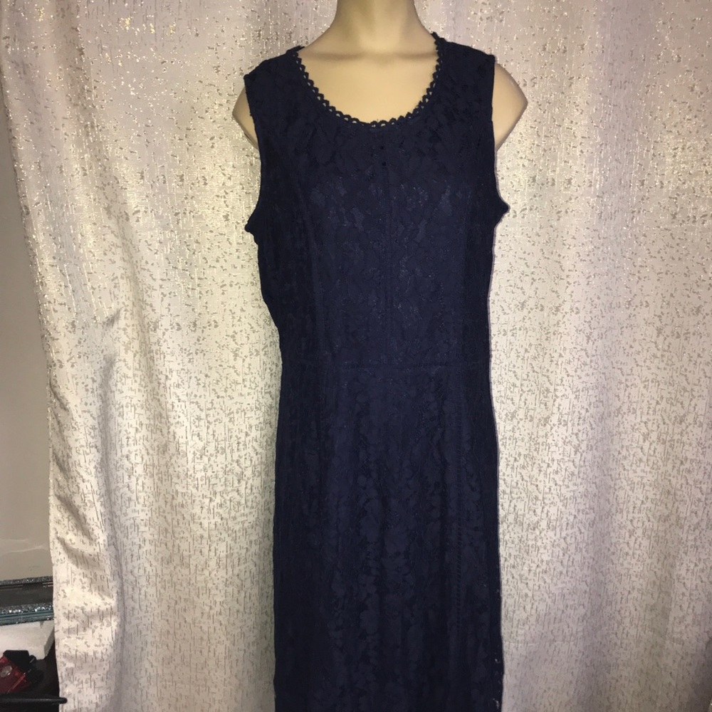 Isaac Mizrahi Live Navy Blue Lace dress, MP